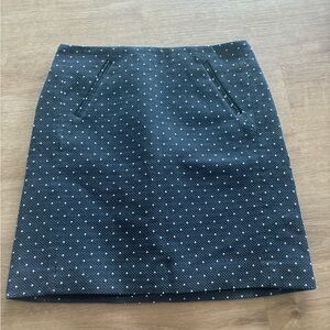 Size 2 Ann Taylor LOFT blue polka dot skirt